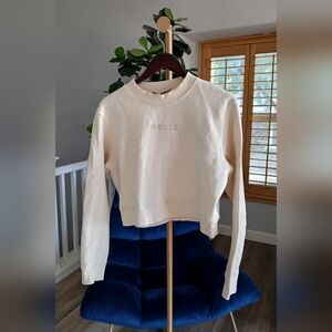 Fiorucci Sweatshirt Cropped Crew-neck in Cream. Size XL